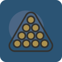 Graphic of golden snooker balls on blue