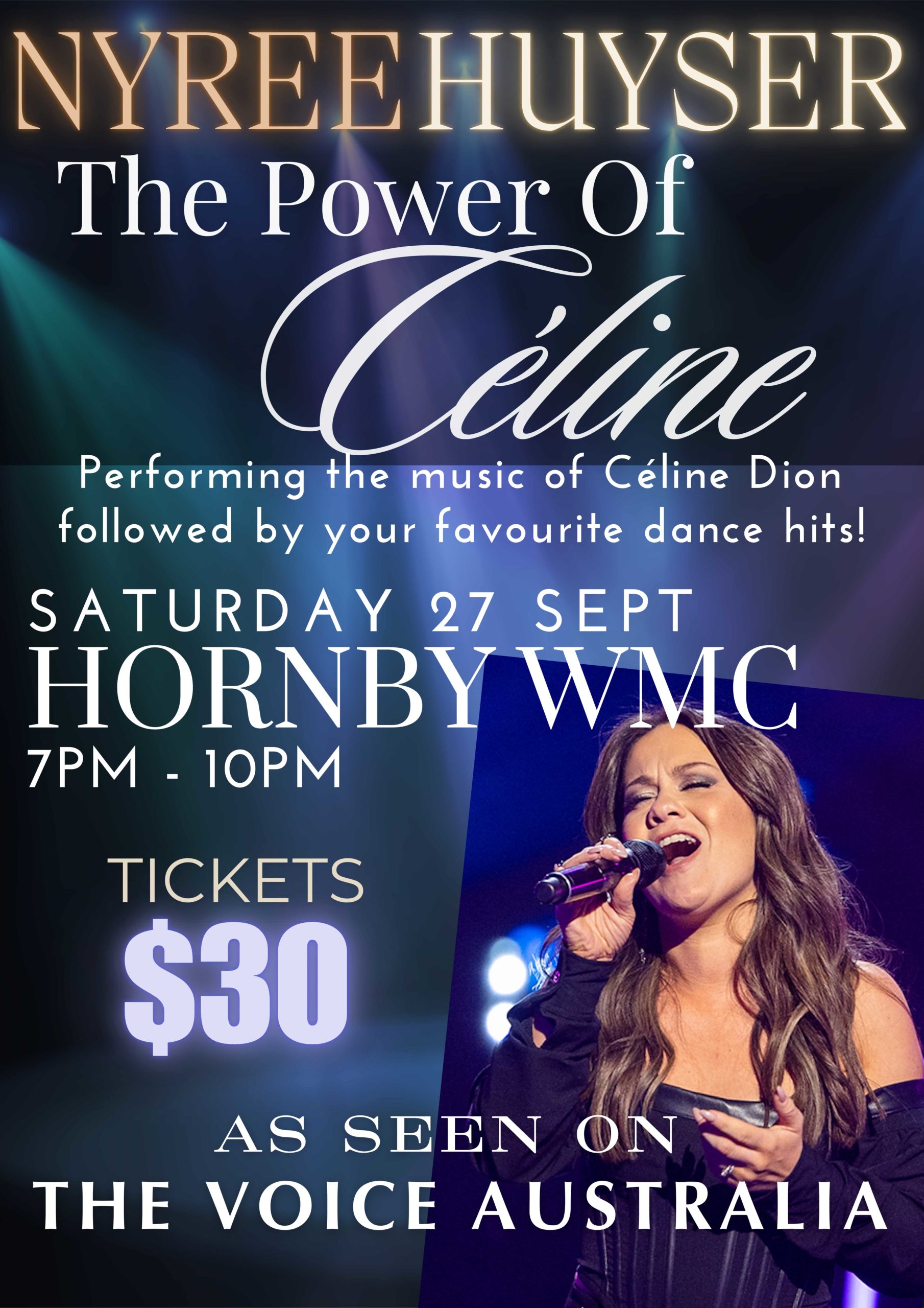 Celine poster for hornby clubs music events
