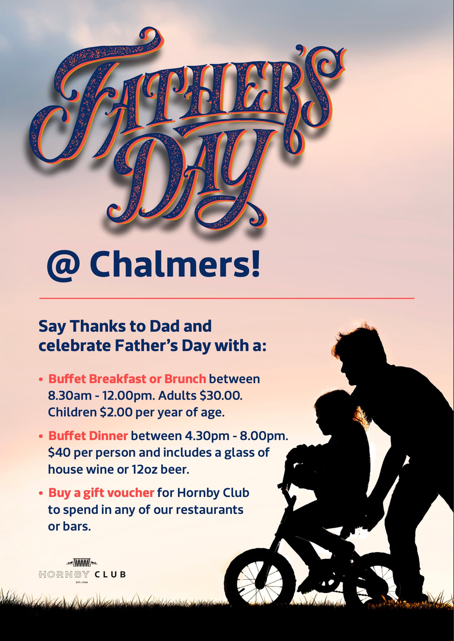 Fathers day menu poster