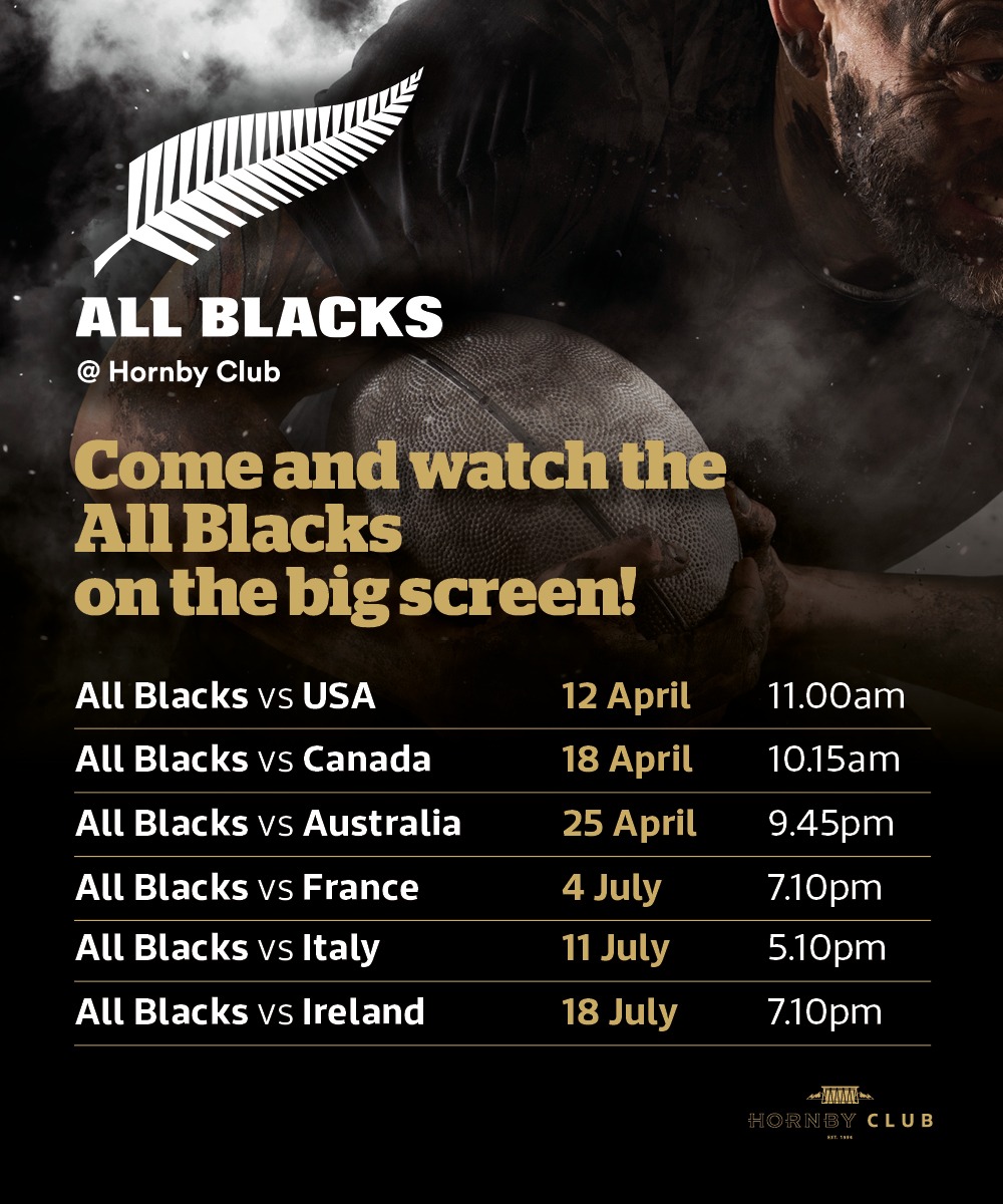 hornby club showing the All Blacks games live on the big screen